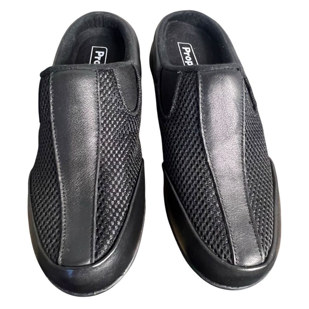 Propet Washable Walker Slide Shoes Womens 8M Black Mesh Comfort Orthopedic Mule